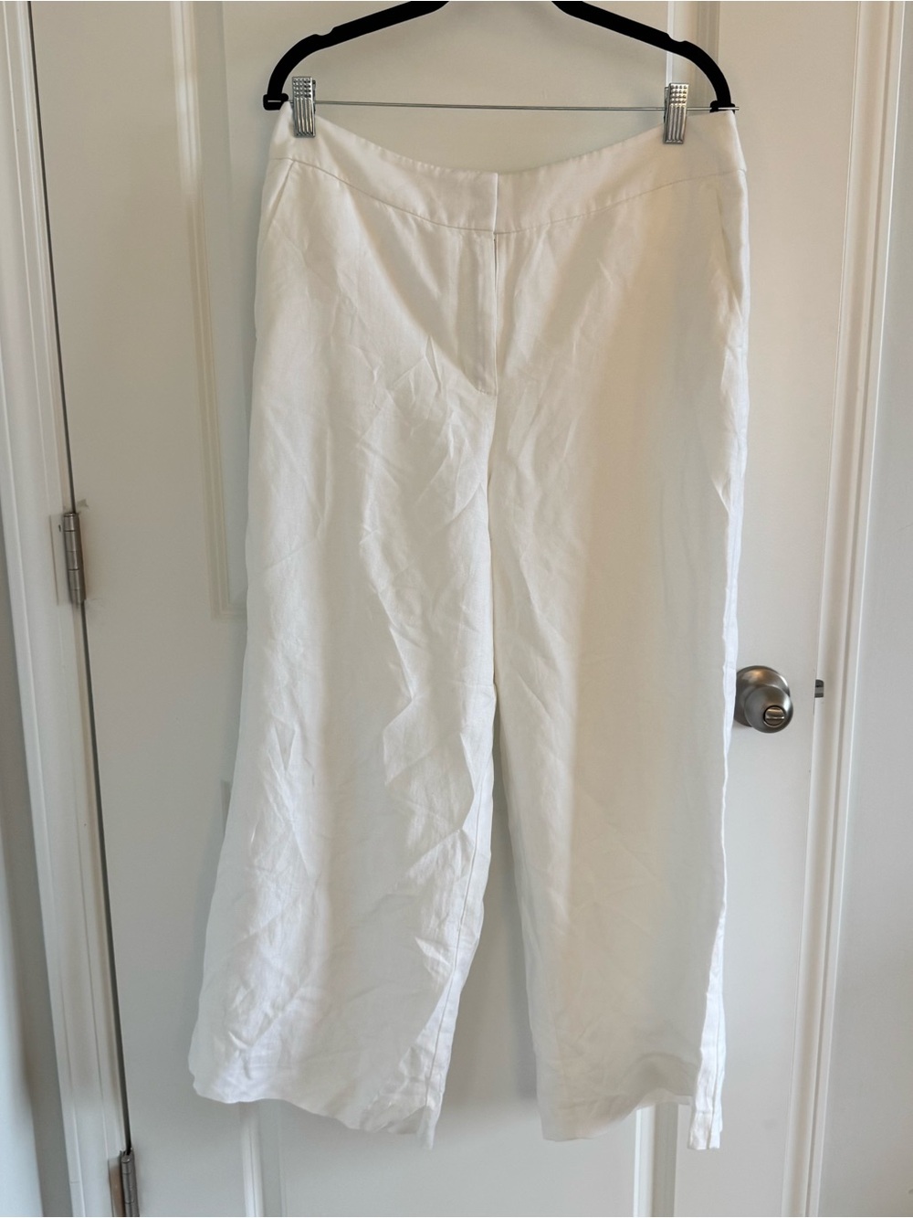 LOFT Cream Linen-Blend Pants